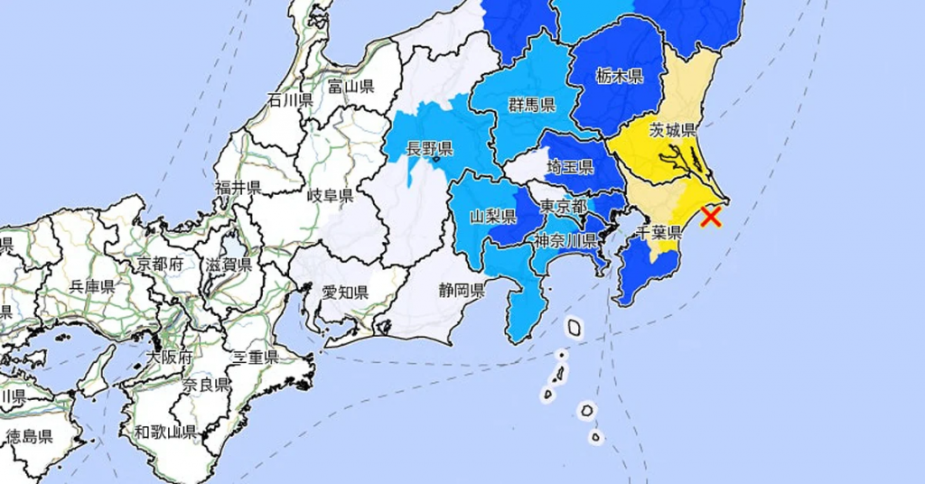 日本千叶县海域6.2级地震 东京多区有震感